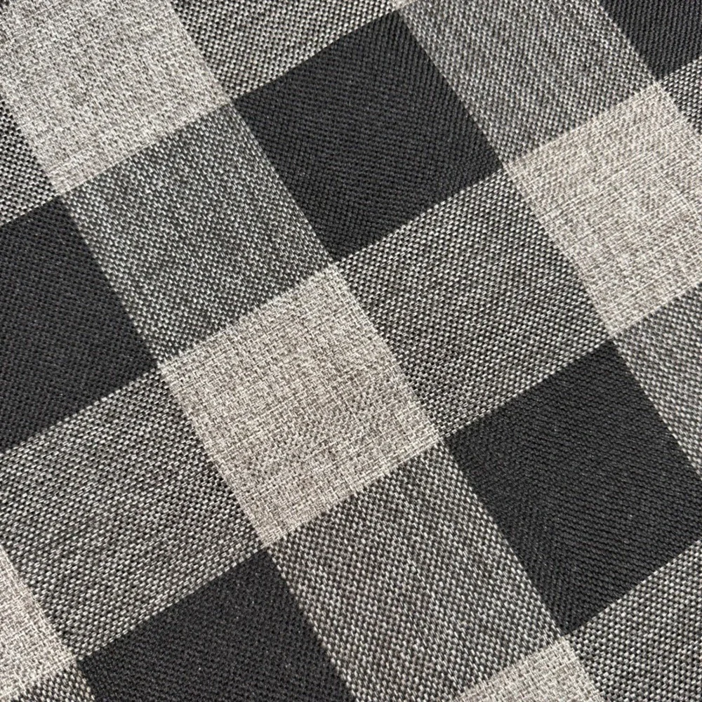 Set of 2 Buffalo Check Throw Pillow Covers Black Grey Plaid Square Hidden Zipper